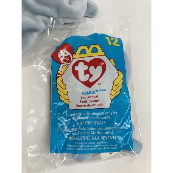 Ty Beanie Babies Bundle (2pcs) Peanut The Elephant And Peanut McDonald’s Toy - Picture 2 of 13